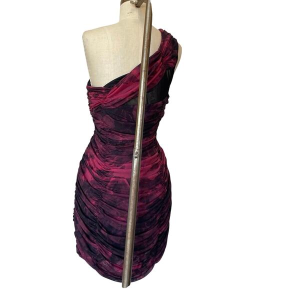 Y2K Dark Fairy bodycon dress Large ruched one shoulder deadstock Rampage Grunge - Picture 4 of 6